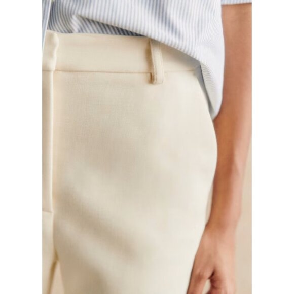 NWT Sezane Matheo Trouser in Ecru High Rise Wool Blend Pants 46 / 14 - Picture 2 of 9